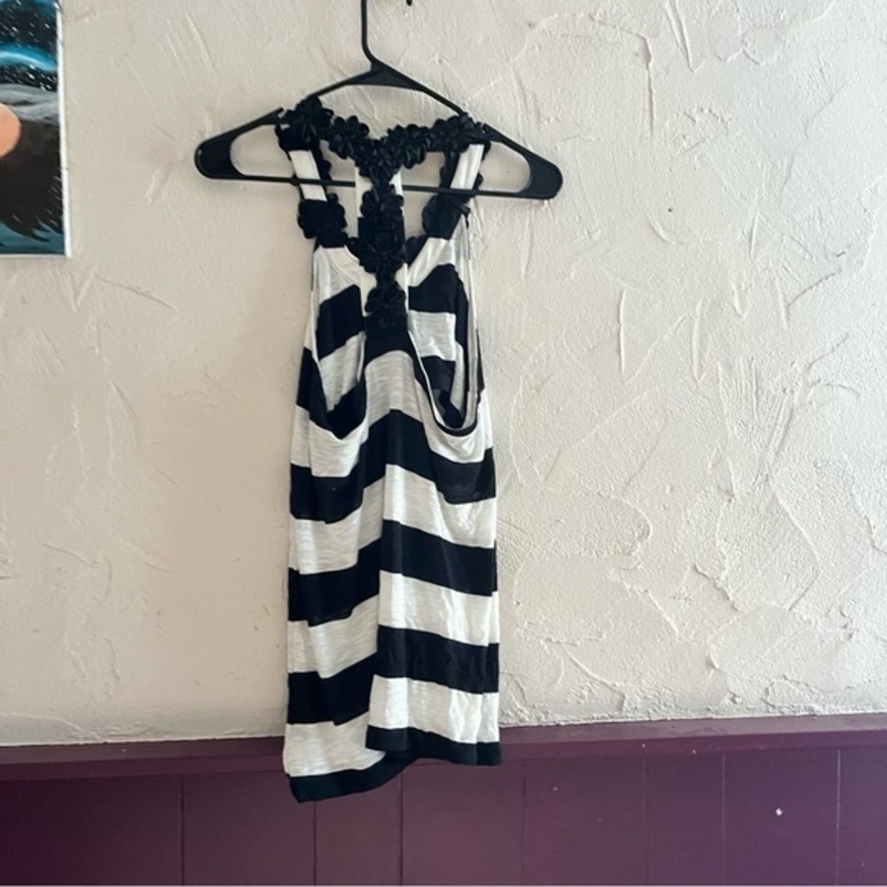 INC Black and White Racerback Top - Picture 2 of 7